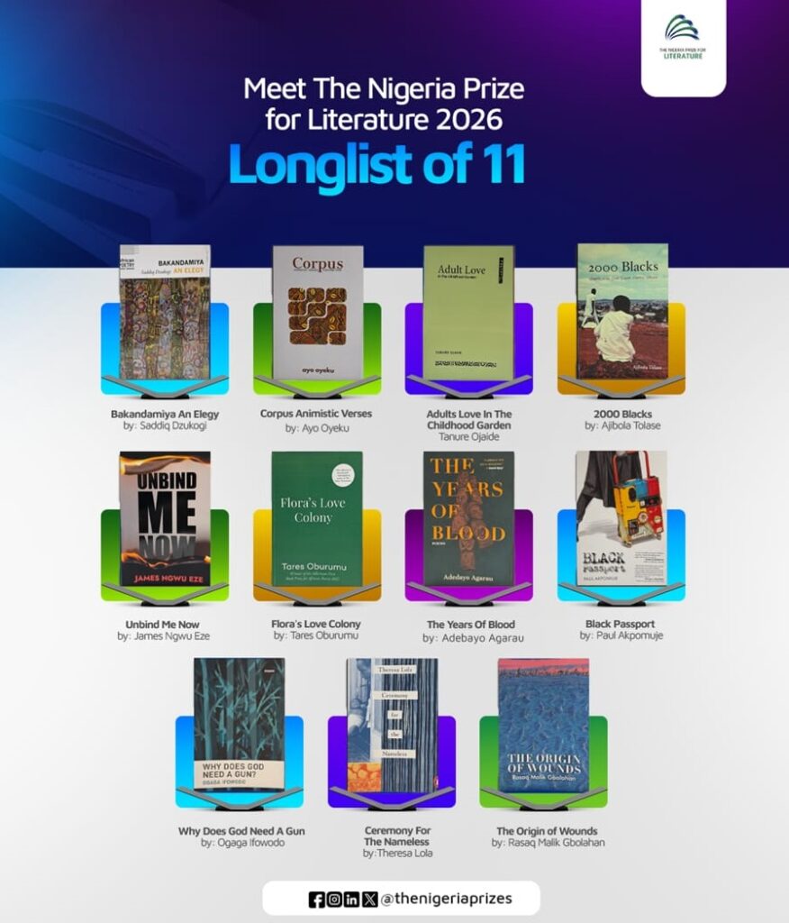11 Race For $100,000, As The Nigeria Prize For Literature Unveils 2026 Poetry Longlist